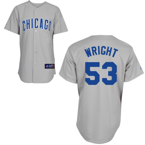 Wesley Wright #53 Youth Baseball Jersey-Chicago Cubs Authentic Road Gray MLB Jersey